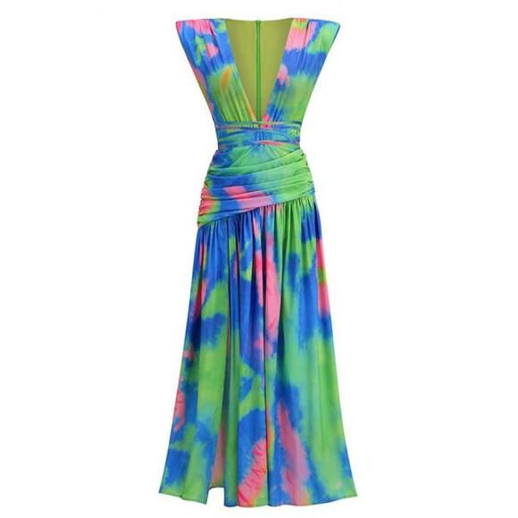 Tie Dye Sleeveless Maxi Dress Colorful - Picture 1 of 9